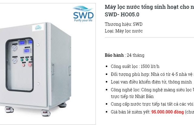 Những ưu điểm trên máy lọc nước tổng sinh hoạt SWD thế hệ mới 1